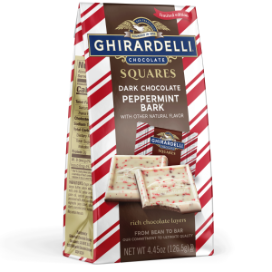 ghirardelli Dark Chocolate Peppermint Bark Chocolate Squares 4.45 Oz Bag