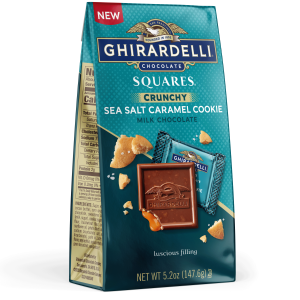 ghirardelli Milk Chocolate Sea Salt Caramel Cookie SQUARES Bag (Case of 6)