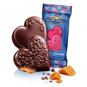 ghirardelli Dark Chocolate Sea Salt Caramel Hearts Case Pack (500 ct)